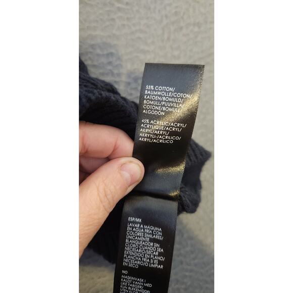 Liverpool Fisherman Cable Knit Cardigan Sweater Men's Sz L‎ Preppy Navy Blue - Picture 8 of 10